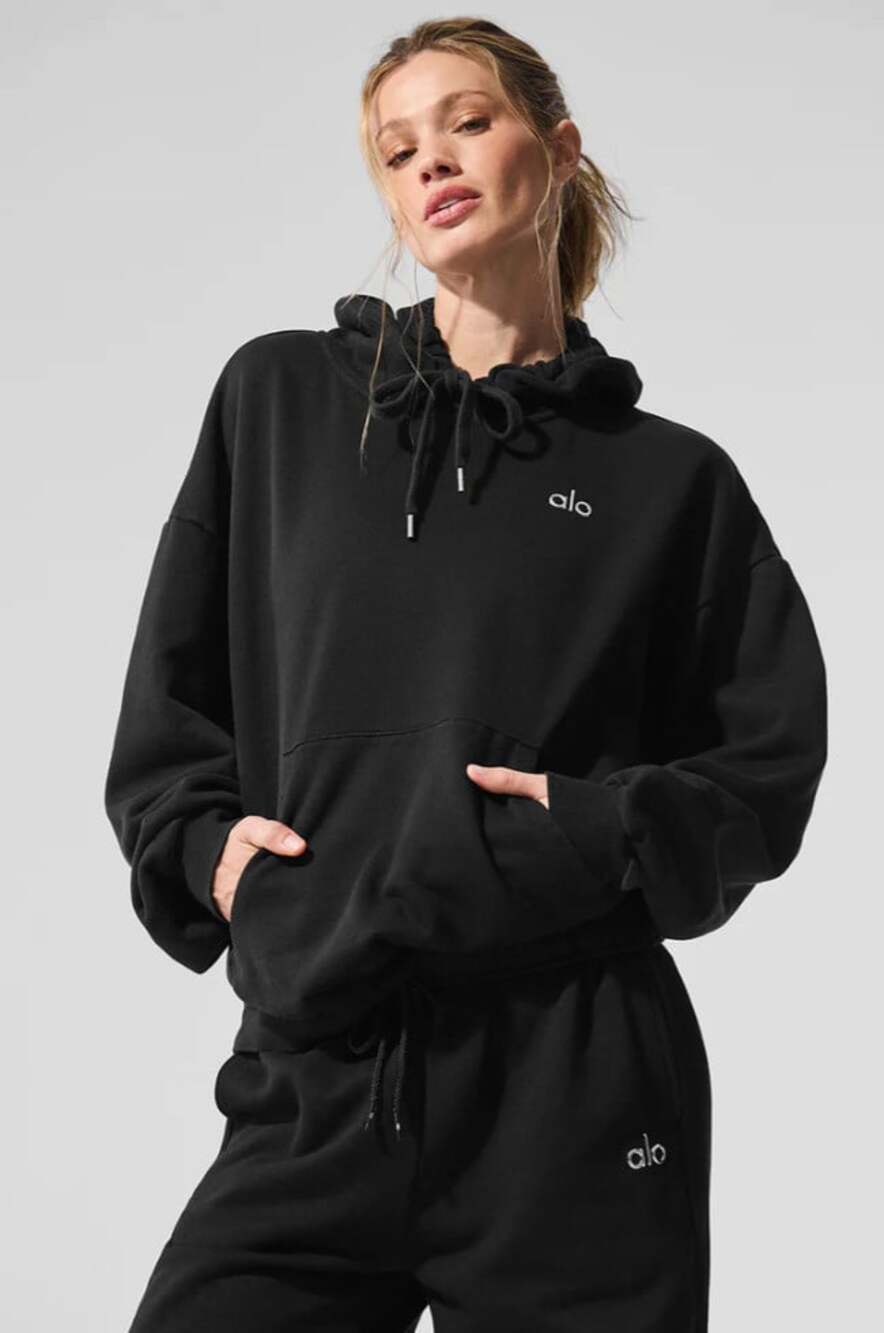 Alo Yoga Accolade Hoodie in Black Size Medium